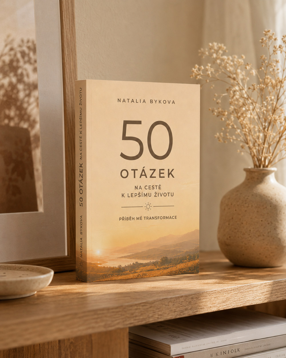 Kniha 50 otázek v teplém domácím interiéru