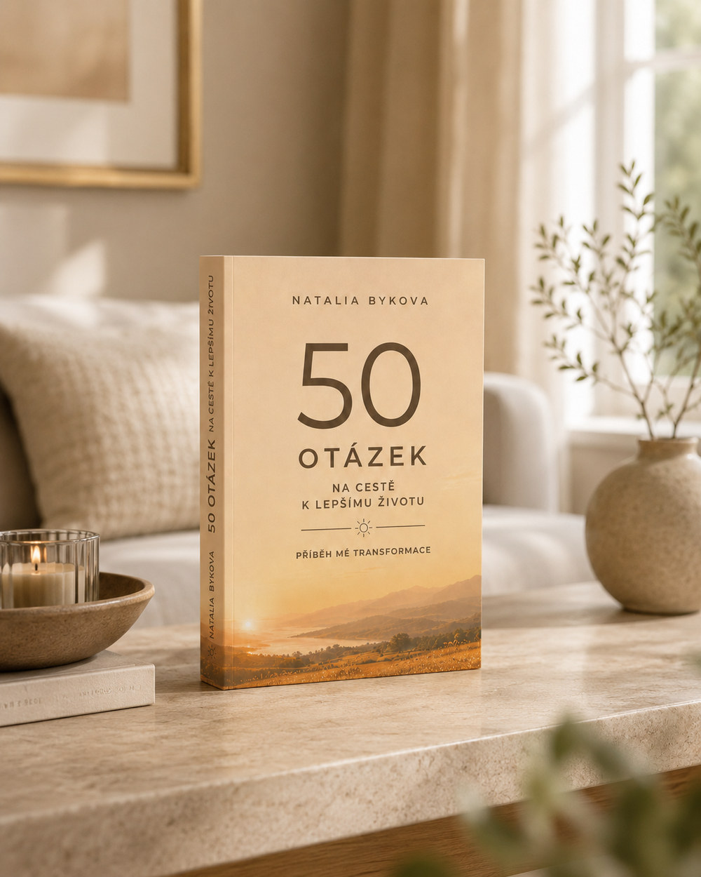 Kniha 50 otázek v klidném domácím interiéru